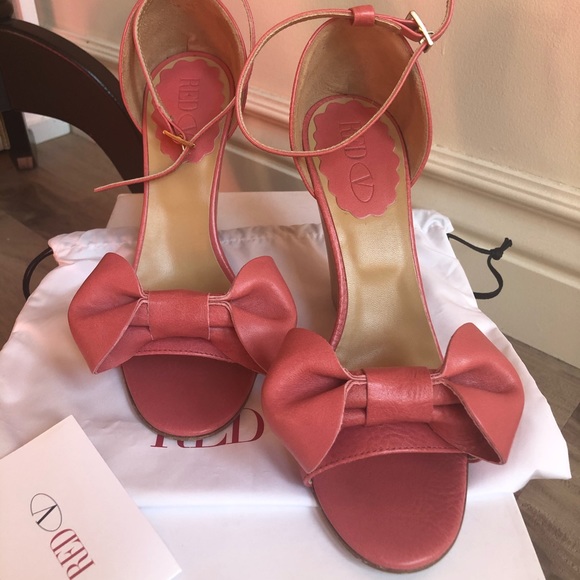 ❤️RED VALENTINO❤️ Stacked Wedge Pink Leather shoes - Picture 2 of 8